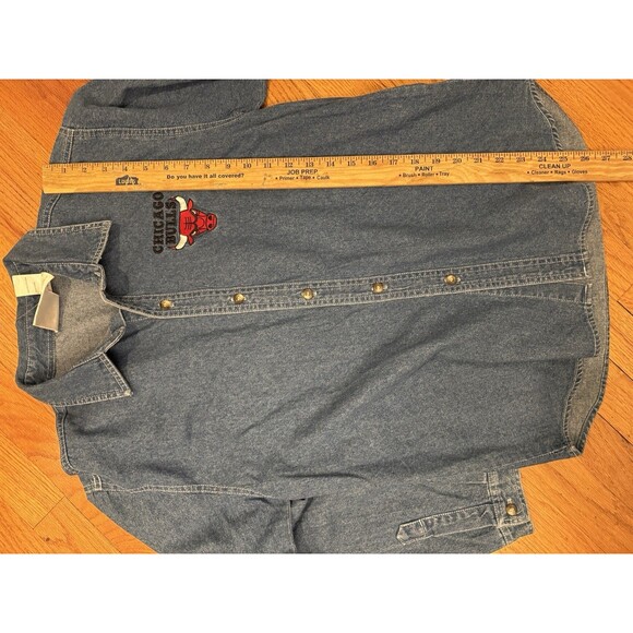 Jump Ball Club LONG SLEEVE DENIM CHICAGO BULLS SHIRT-SIZE 18 Mens Small - Picture 7 of 9